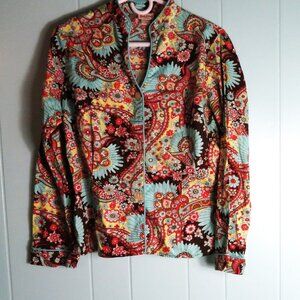 Bed Head Pajama Top LS Multi Color Print Made in Los Angeles Size M